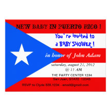 Invitation de baby shower avec le drapeau de Porto