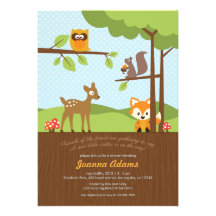 Invitation de baby shower de créatures de région b