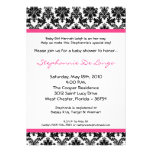 invitation de baby shower de damassé de noir des r
