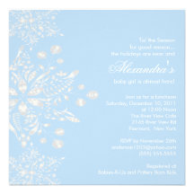 Invitation de baby shower de garçon de flocons de 