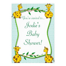 Invitation de baby shower de girafe