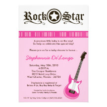invitation de baby shower de guitare de roche de r