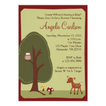 Invitation de baby shower de hibou de cerfs commun
