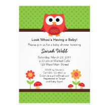 Invitation de baby shower de hibou de région boisé