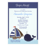Invitation de baby shower de la baleine bleue 5x7 