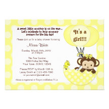 Invitation de baby shower de parapluie de birdie d