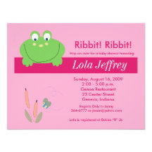 Invitation de baby shower de rose de Froggy de Fro