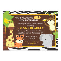 Invitation de baby shower de safari de jungle d'im