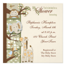 Invitation de baby shower de singe de Quited