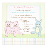 Invitation de baby shower de triplets de nounours 