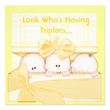 INVITATION de BABY SHOWER de TRIPLETS pour des MUL