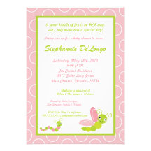 invitation de baby shower de ver d'insecte d'insec