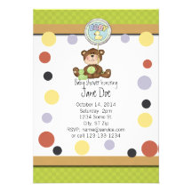 Invitation de baby shower d'ours de nounours