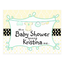 Invitation de baby shower - inconnu de genre carte postale