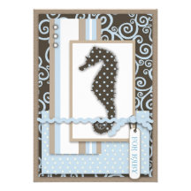 Invitation de bébé d'hippocampe