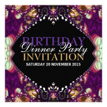 Invitation de Bohème pourpre de dîner d'anniversai