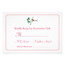 Invitation de carte du gui RSVP de Noël