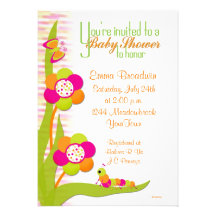 Invitation de Caterpiller de baby shower