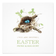 Invitation de chasse à pique-nique et à oeufs de P