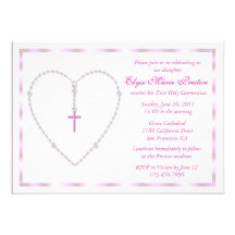 Invitation de coeur de chapelet