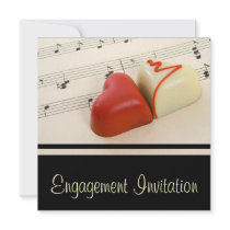 Invitation de coeurs de sucrerie de partie de fian