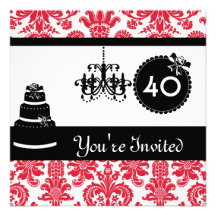 Invitation de damassé de fête d'anniversaire quara