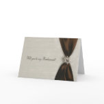 Invitation de demoiselle d'honneur, ruban de satin carte