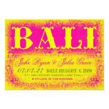 Invitation de destination de BALI