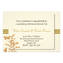 Invitation de dîner de répétition de crème et de p