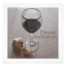 invitation de dîner de vin et d'ail