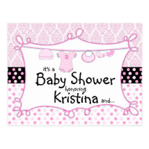 Invitation de douche de bébé de point de polka de  cartes postales