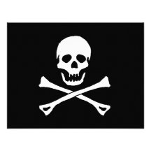 INVITATION DE DRAPEAU DE JOLLY ROGER DE THÈME DE P