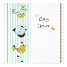Invitation de fantaisie de bébé d'oiseaux