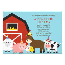Invitation de fête d'anniversaire d'animaux de fer
