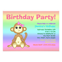 Invitation de fête d'anniversaire d'arc-en-ciel de