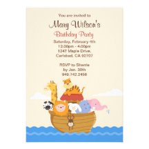 Invitation de fête d'anniversaire d'arche de Noahs