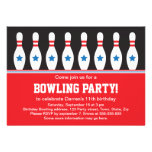 Invitation de fête d'anniversaire de bowling avec 