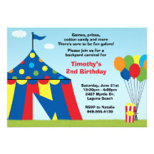Invitation de fête d'anniversaire de carnaval