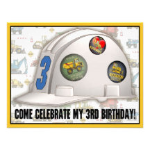 Invitation de fête d'anniversaire de construction 