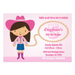 Invitation de fête d'anniversaire de cow-girl de l