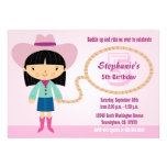 Invitation de fête d'anniversaire de cow-girl de l