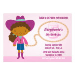 Invitation de fête d'anniversaire de cow-girl de l