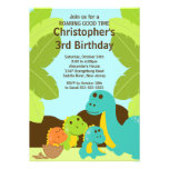 Invitation de fête d'anniversaire de dinosaures d'