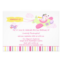 Invitation de fête d'anniversaire de filles de pil