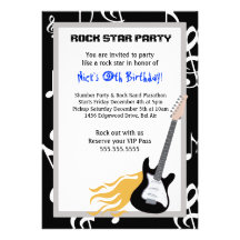 Invitation de fête d'anniversaire de HÉROS de GUIT