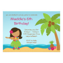 Invitation de fête d'anniversaire de Luau