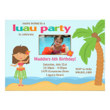 Invitation de fête d'anniversaire de Luau