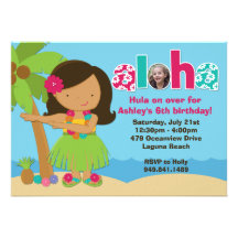 Invitation de fête d'anniversaire de Luau