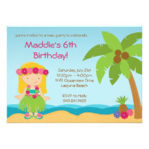 Invitation de fête d'anniversaire de Luau
