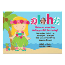 Invitation de fête d'anniversaire de Luau